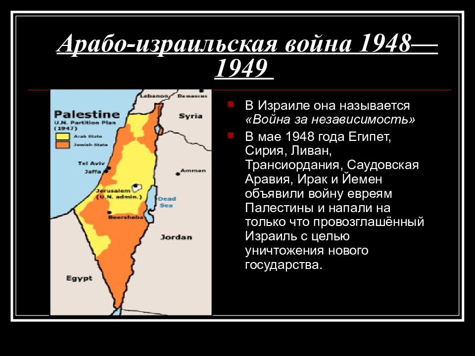 Арабо израильские войны презентация