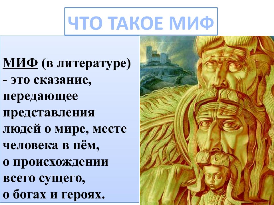 Вид устного повествования с фантастическим вымыслом. Миф. Михы. МИВ. Что такое миф кратко.