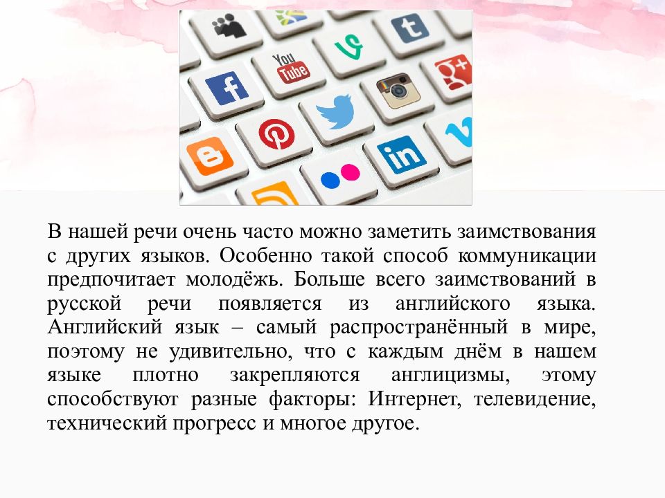 Иностранные слова в современной речи за и против презентация