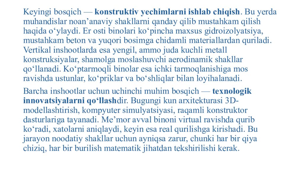 Arxitekturaviy innovatsiyaga everestik yondashuv usullari. Zamonaviy