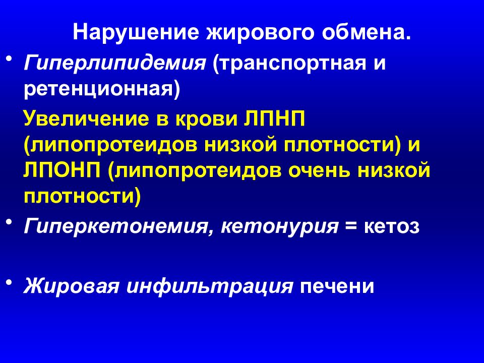 Нарушение жирового обмена презентация