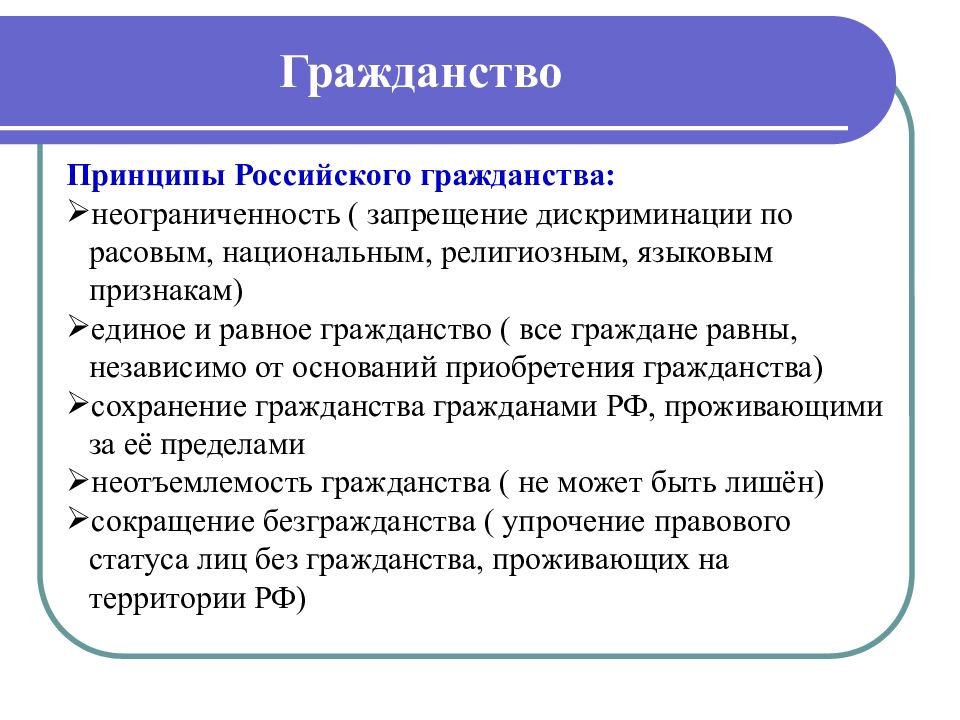 Презентация по обществознанию гражданство рф