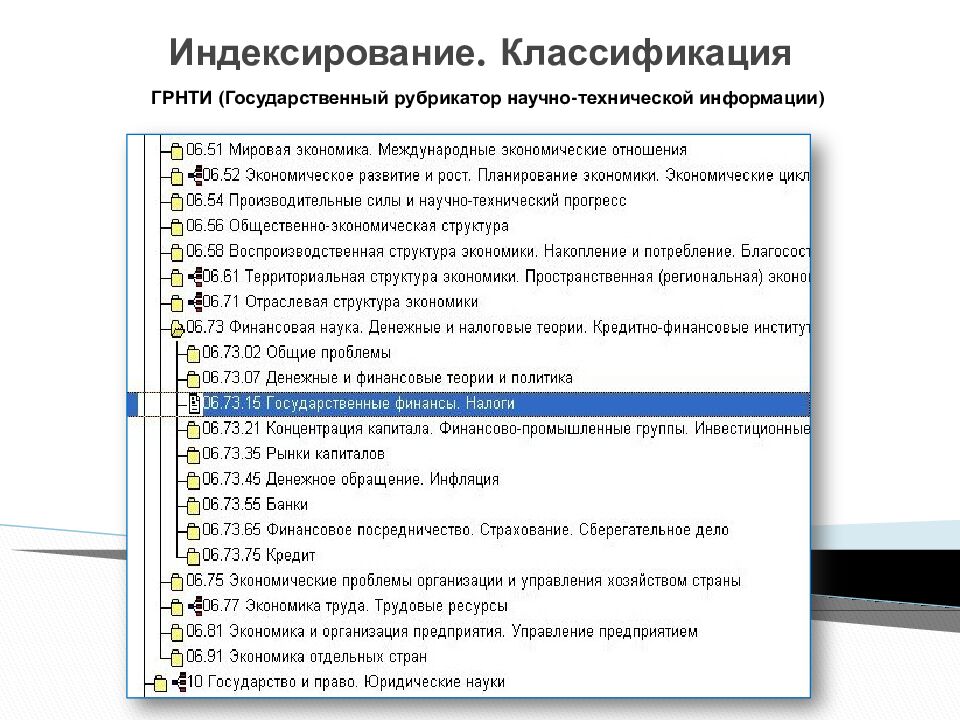 Индексирование. Классификация