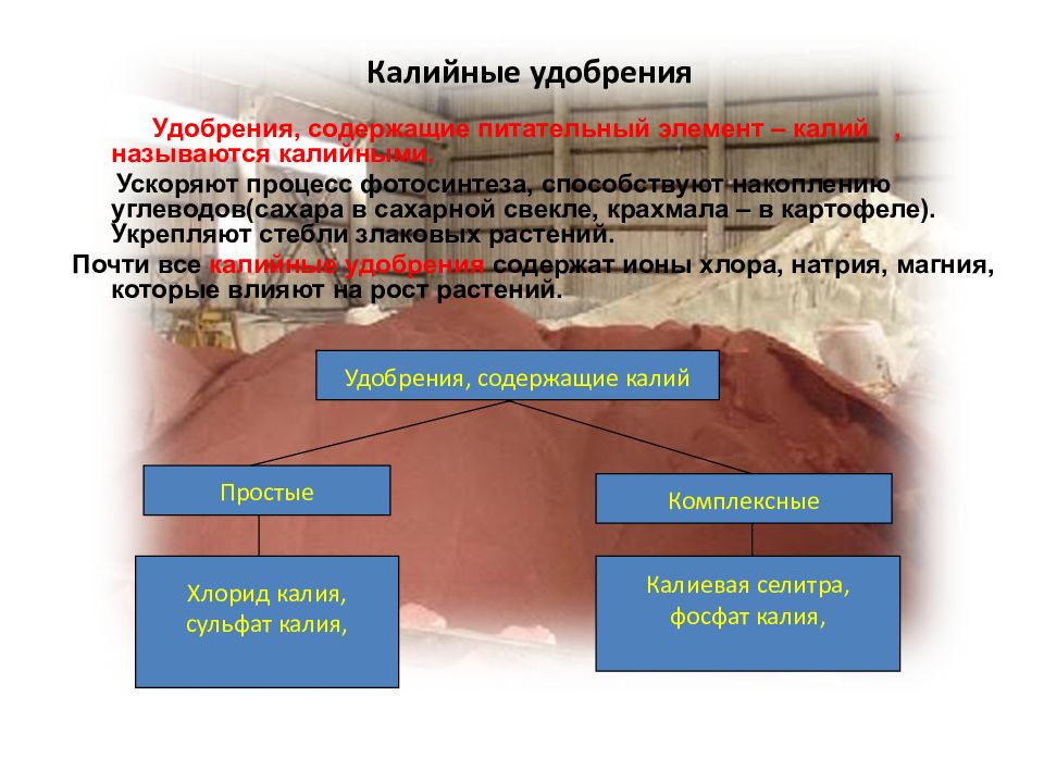 Производство калийных удобрений какой фактор