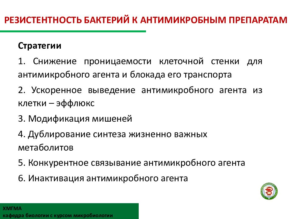 Борьба с резистентностью. Резистентность к антимикробным препаратам. Резистентность микроорганизмов. Факторы резистентности микроорганизмов. Механизмы резистентности к антимикробным препаратам.