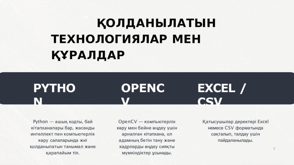 ҚОЛДАНЫЛАТЫН ТЕХНОЛОГИЯЛАР МЕН ҚҰРАЛДАР