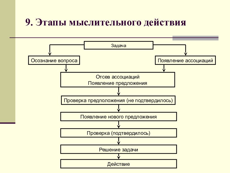 Этапы мыслительной деятельности