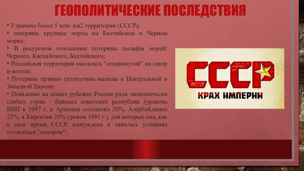 Последствия распада ссср картинки