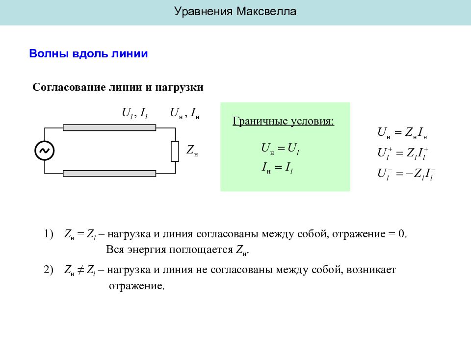 Уравнение заряда. Граничные условия Максвелла. Граничные условия уравнения Максвелла. Уравнение согласованной линии. Уравнения Максвелла для электромагнитных волн в вакууме.