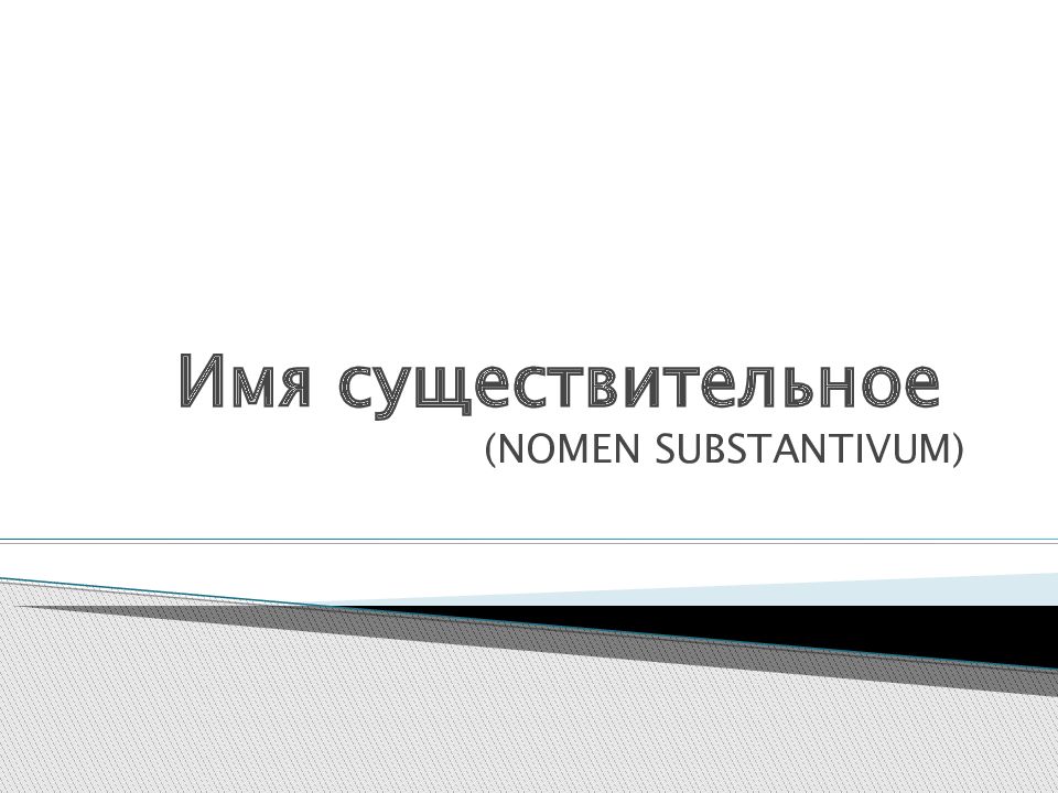 Имя существительное