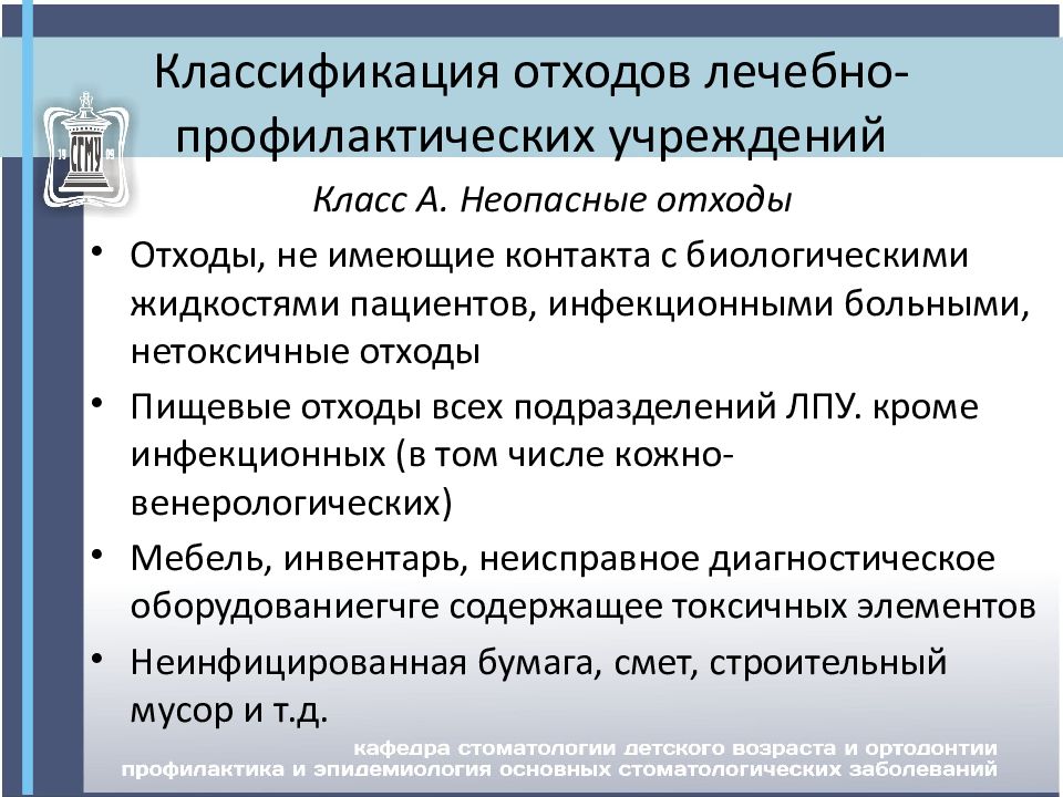 Презентация по отходам в медицинском учреждении по новому санпину