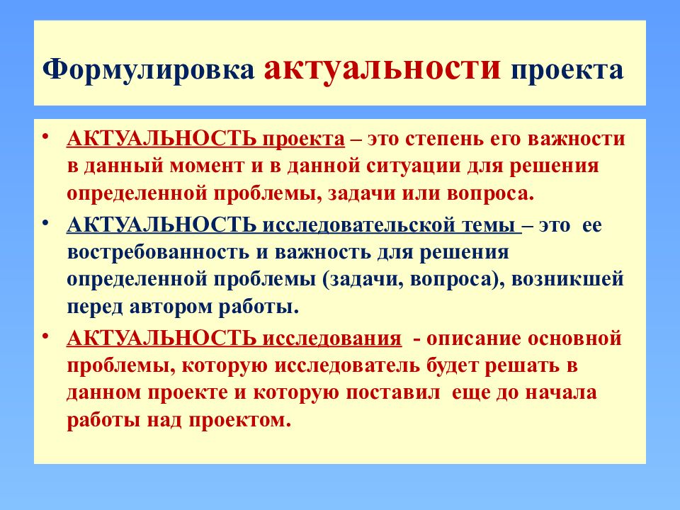 Слайд актуальность в презентации