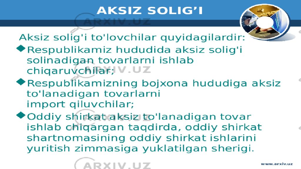 Axrorbek Dexqonov
Aktsiz Solig'i Axrorbek Dexqonov Aktsiz Solig'i