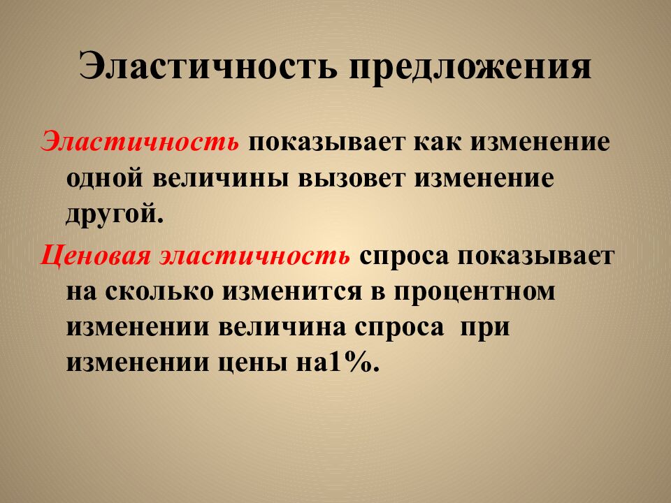 Эластичность предложения