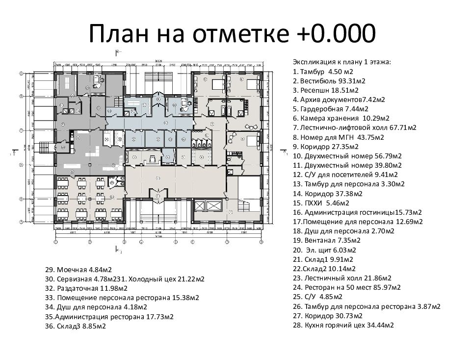 Проект отеля на 50 номеров