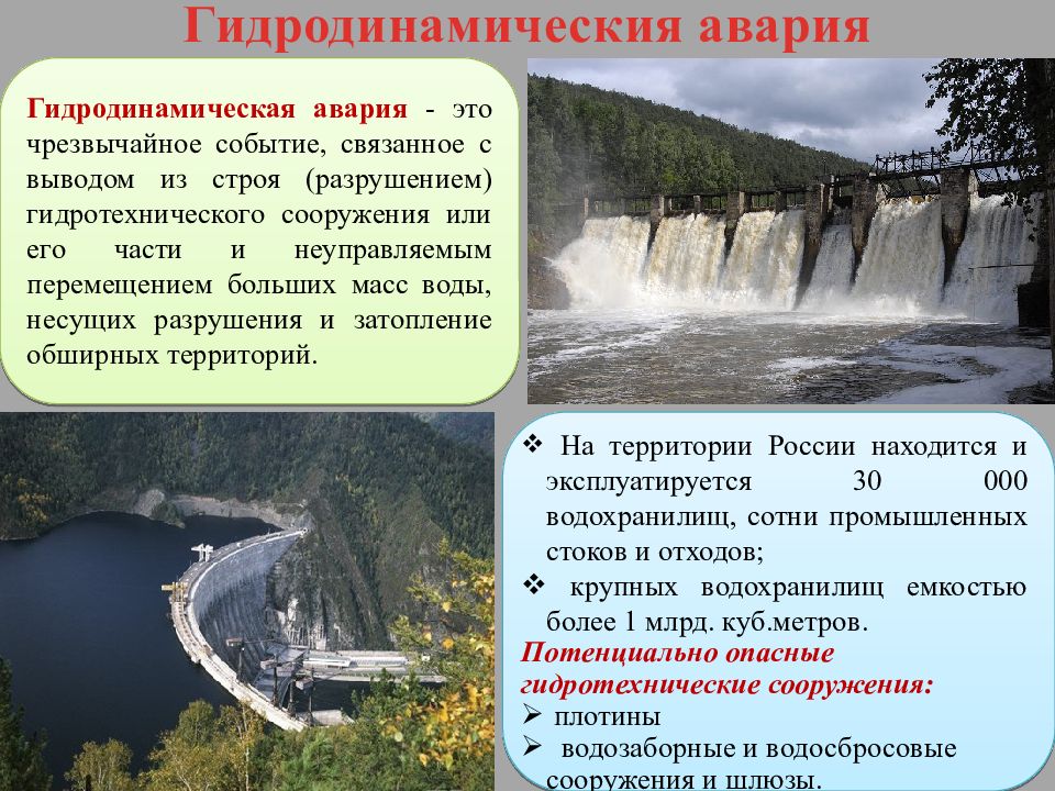 Защита при авариях на гидродинамических опасных объектах презентация