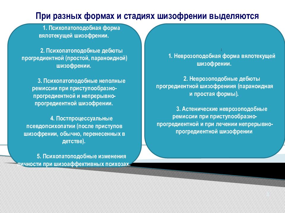 Вялотекущая шизофрения. Приступообразно-прогредиентной шизофрении. Формы вялотекущей шизофрении. Неврозоподобной формой шизофрении. Параноидная шизофрения вялотекущая.