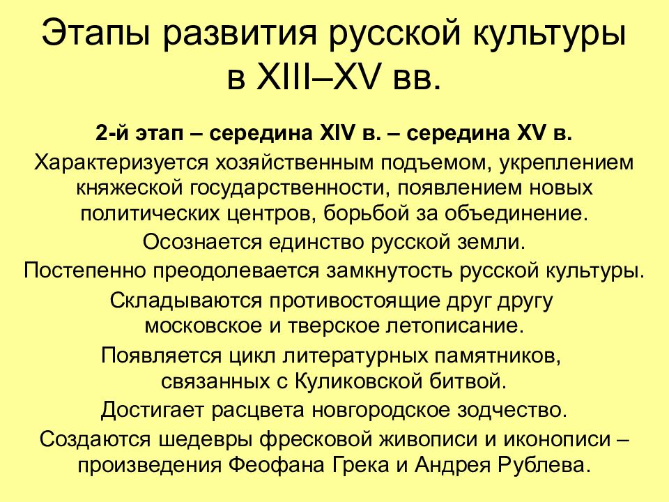 Презентация развитие культуры в русских землях во второй половине 13 14 в