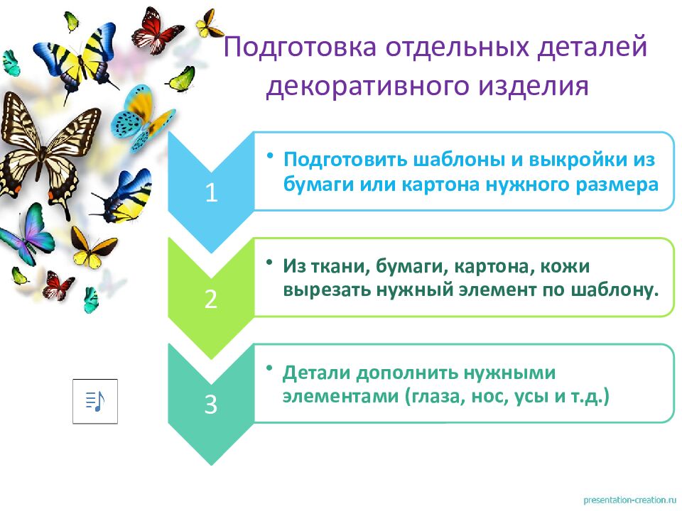 Подготовка отдельных деталей декоративного изделия