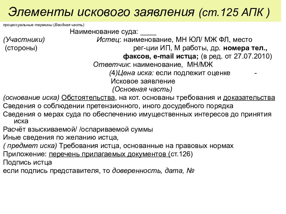 Исковое в порядке упрощенного производства апк образец