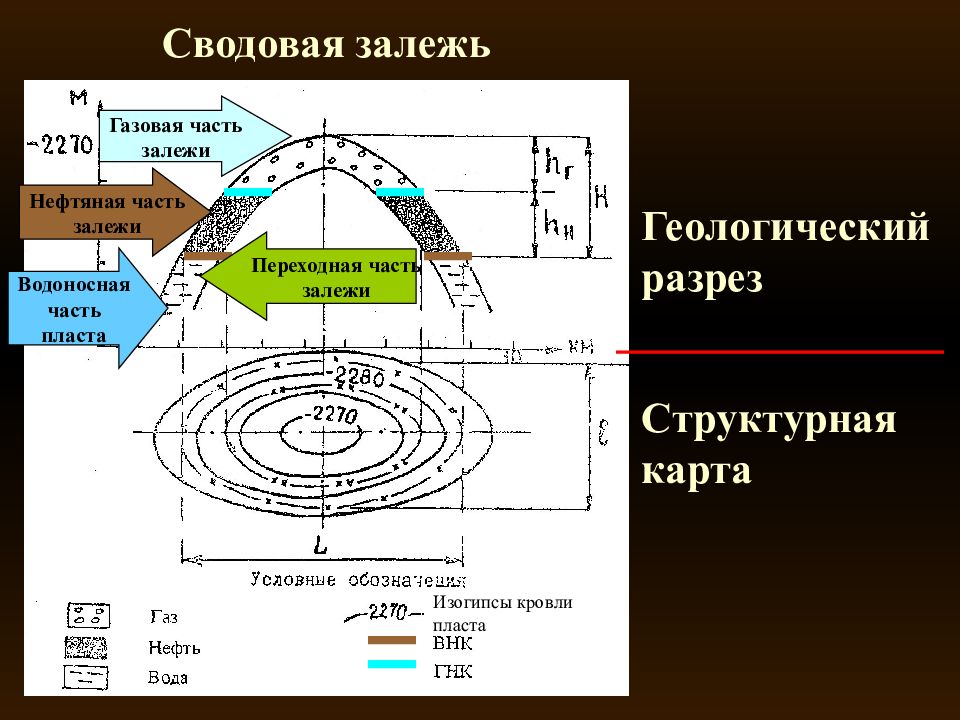 Поверхность залежи на плане изображается