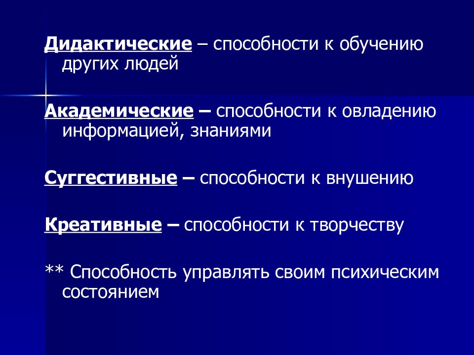 Дидактические способности. Дедуктические способности. Дидактические способности педагога это. Суггестивные способности педагога это.