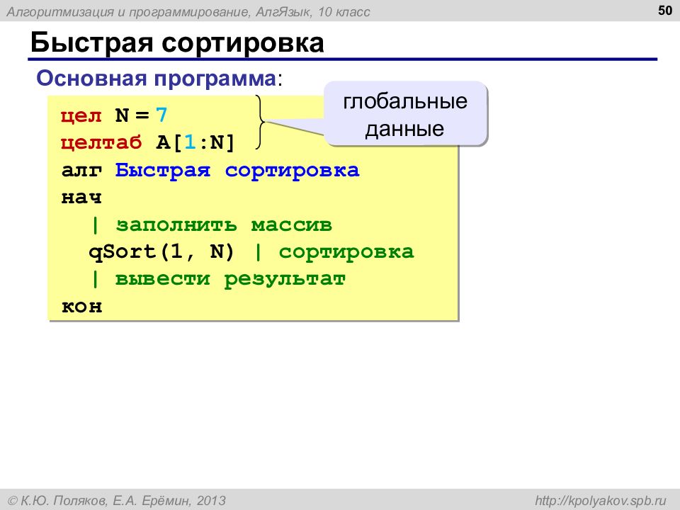 Программирование на алгоритмическом языке презентация