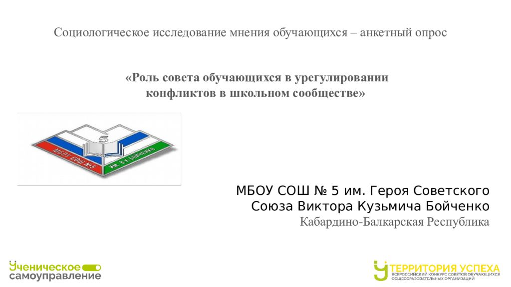 Социологическое исследование мнения обучающихся – анкетный опрос «Роль совета