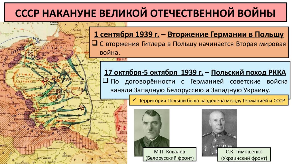 СССР НАКАНУНЕ ВЕЛИКОЙ ОТЕЧЕСТВЕННОЙ ВОЙНЫ 1 сентября 1939 г. – Вторжение