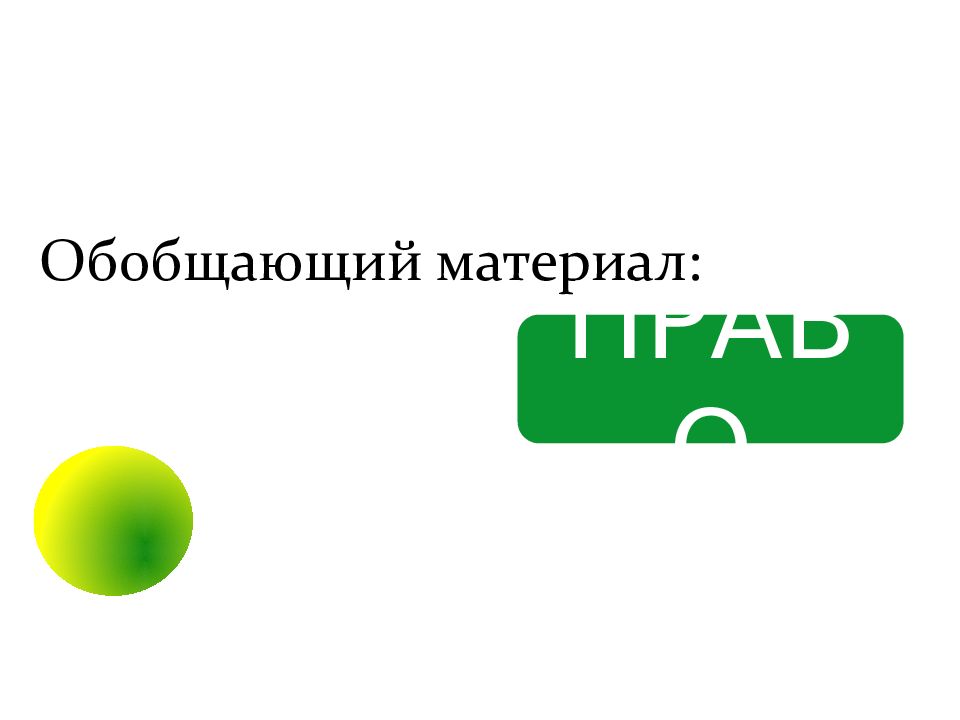 Обобщающий материал: ПРАВО