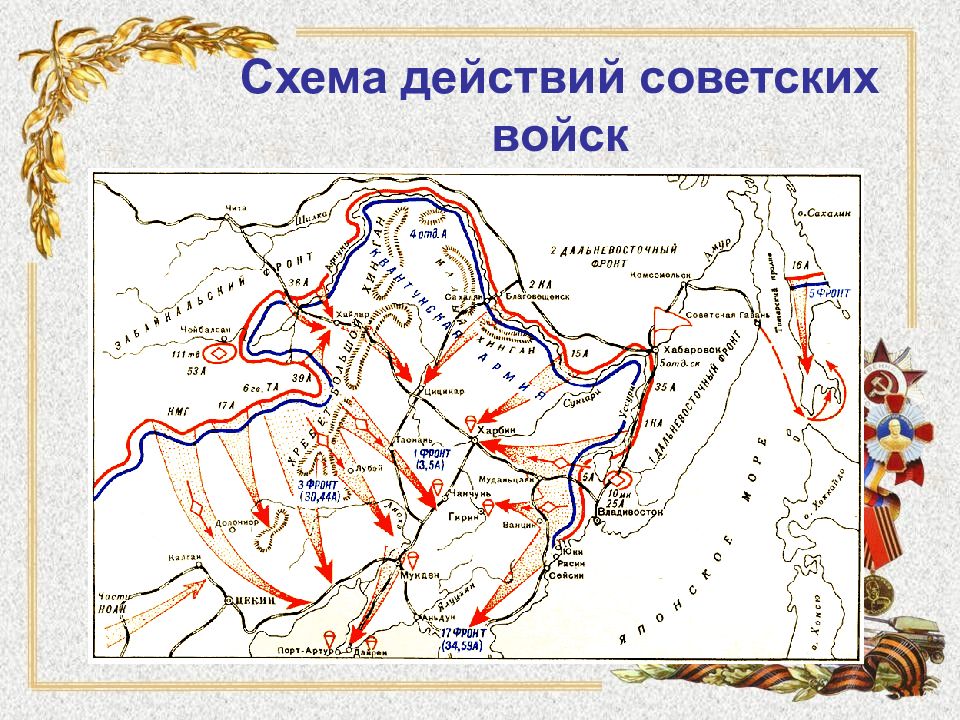 Карта советско японской войны 1945