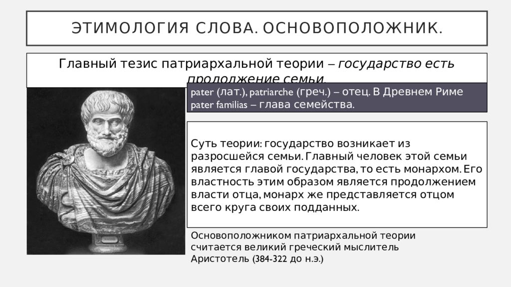 Патриархальная теория государства и права презентация