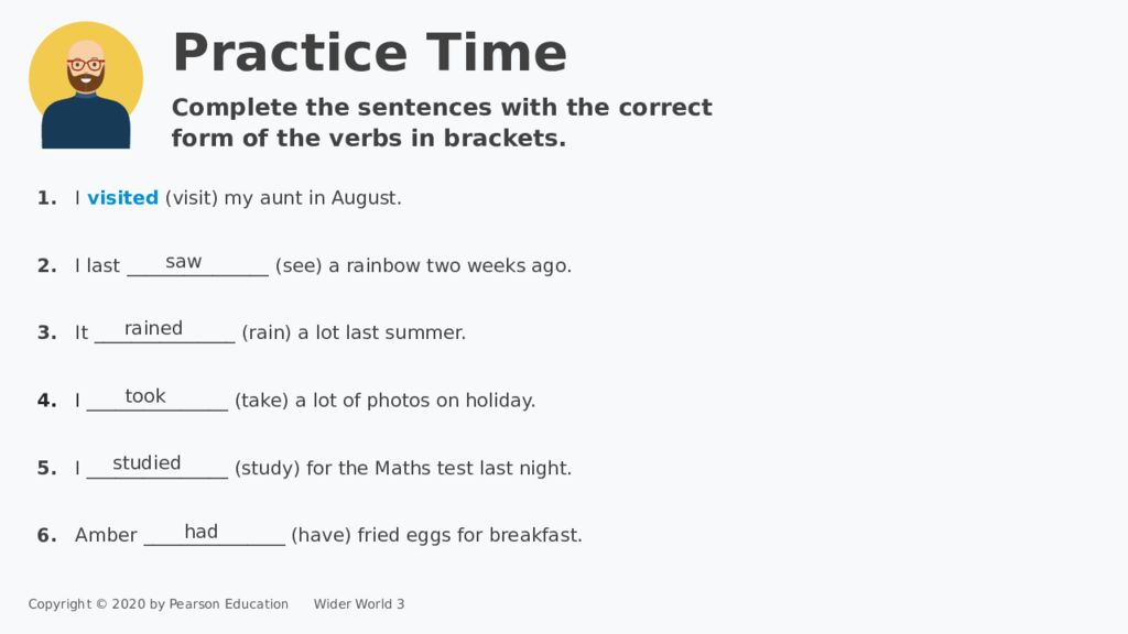 Past simple : regular and irregular verbs
2.2 Past simple : regular and irregular verbs 2.2