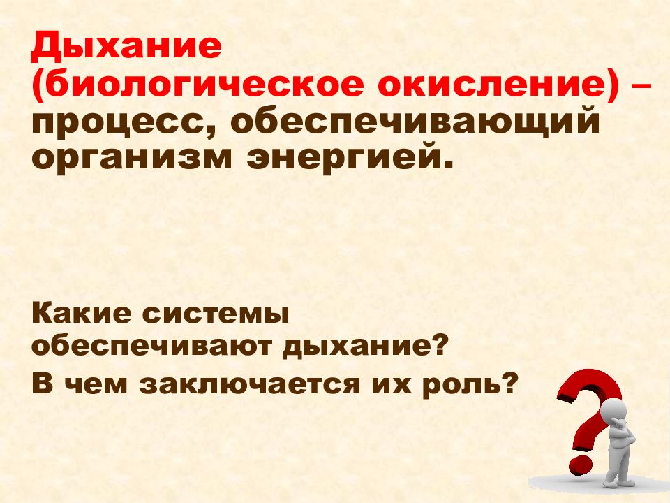 Дыхание презентация. Процесс обеспечивающий организм энергией.