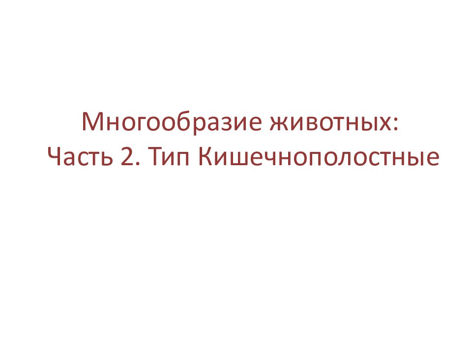 Многообразие животных: Часть 2. Тип Кишечнополостные