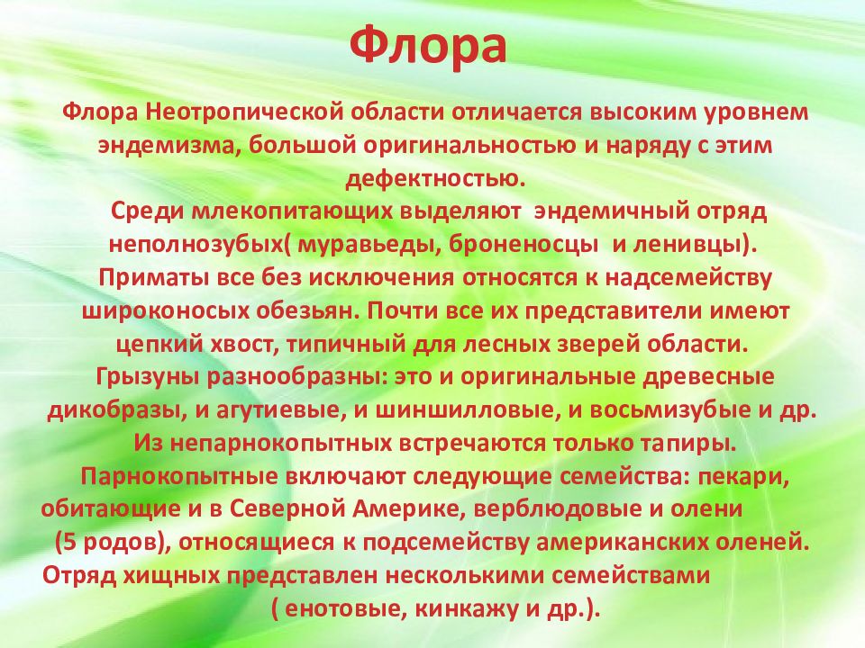 Неотропическое царство презентация