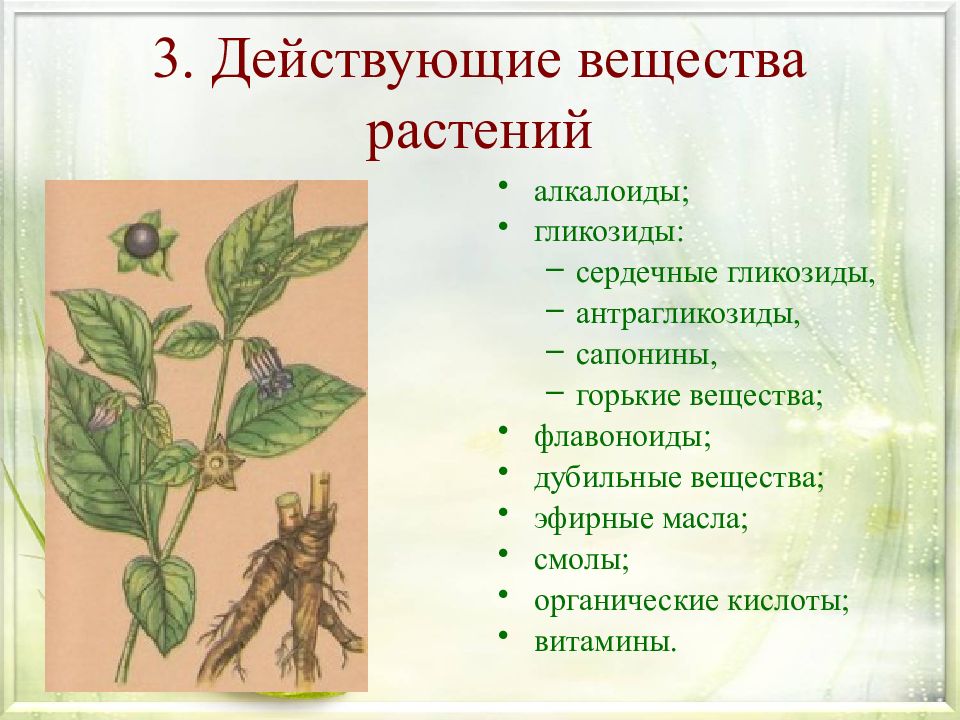 Растениям соединения. Действующие вещества растений. Действующие вещества лекарственных трав. Действующие вещества лекарственных растений таблица. Лекарственные вещества в растениях.