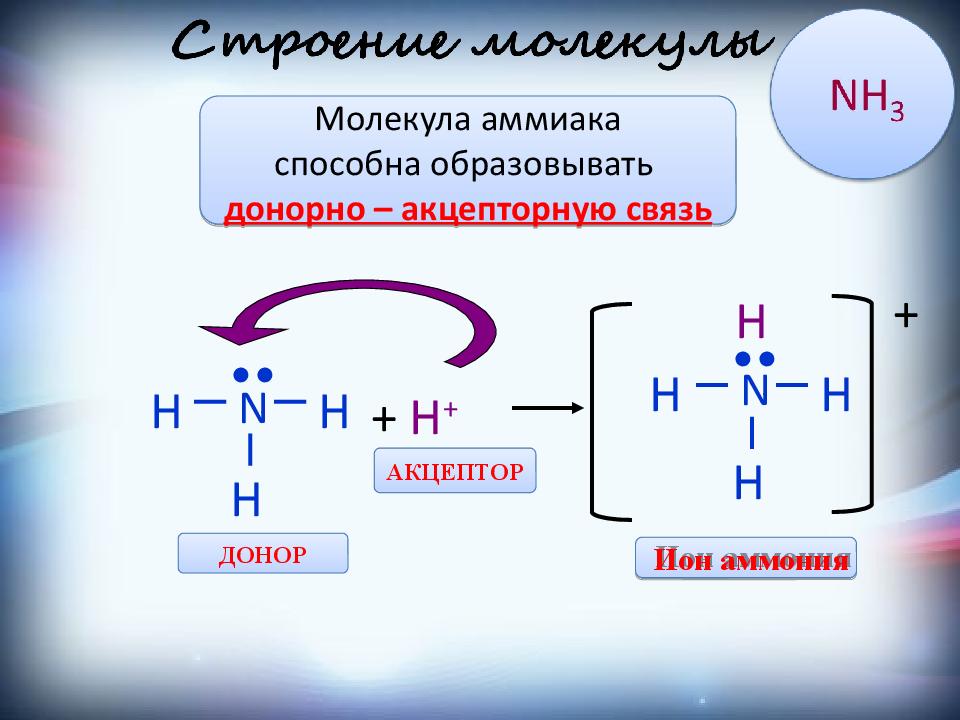 Молекулы доноры. Nh3 донорно акцепторный механизм. Донорно-акцепторная связь аммиака. Nh2 это донорно-акцепторная связь. Аммиак донорно-акцепторный механизм.