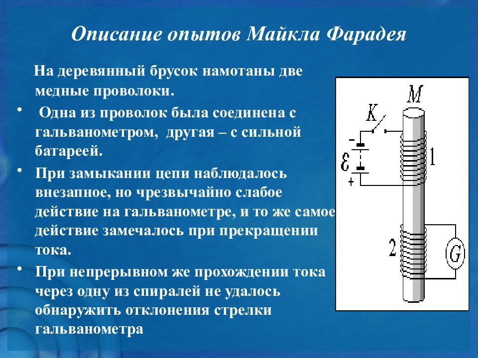 Явление электромагнитной индукции опыты фарадея 9 класс презентация