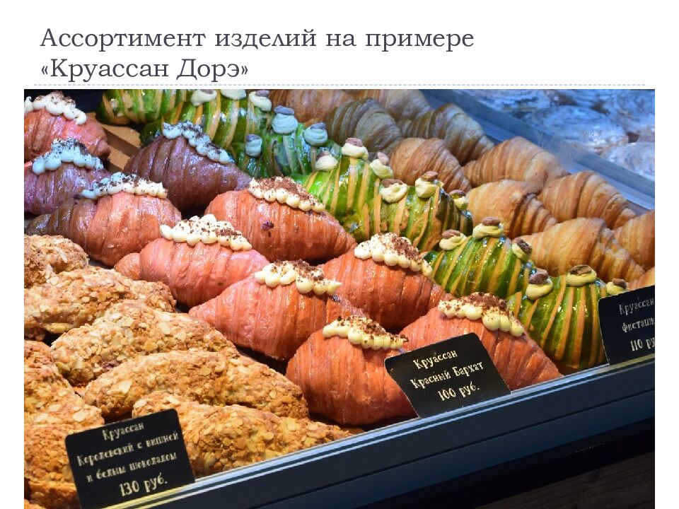 Ассортимент изделий на примере « Круассан Дорэ »