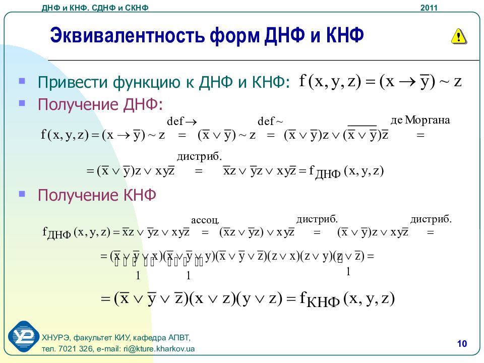 Днф и кнф совпадают