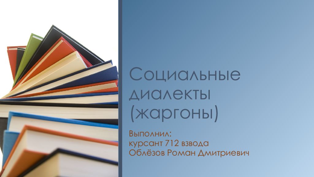 Социальные диалекты (жаргоны)