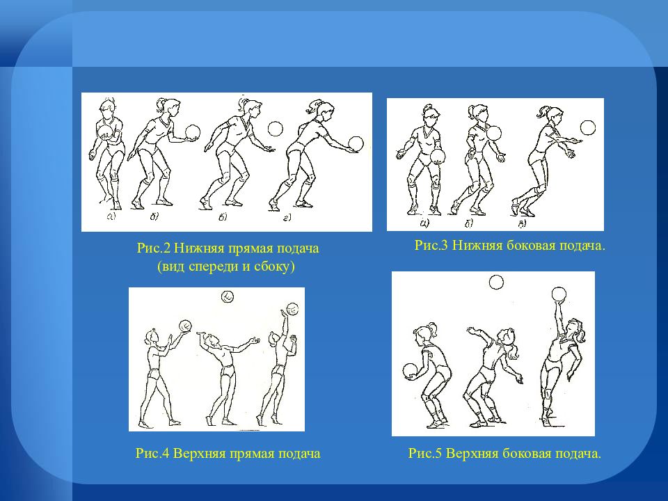 Все подачи в волейболе с картинками