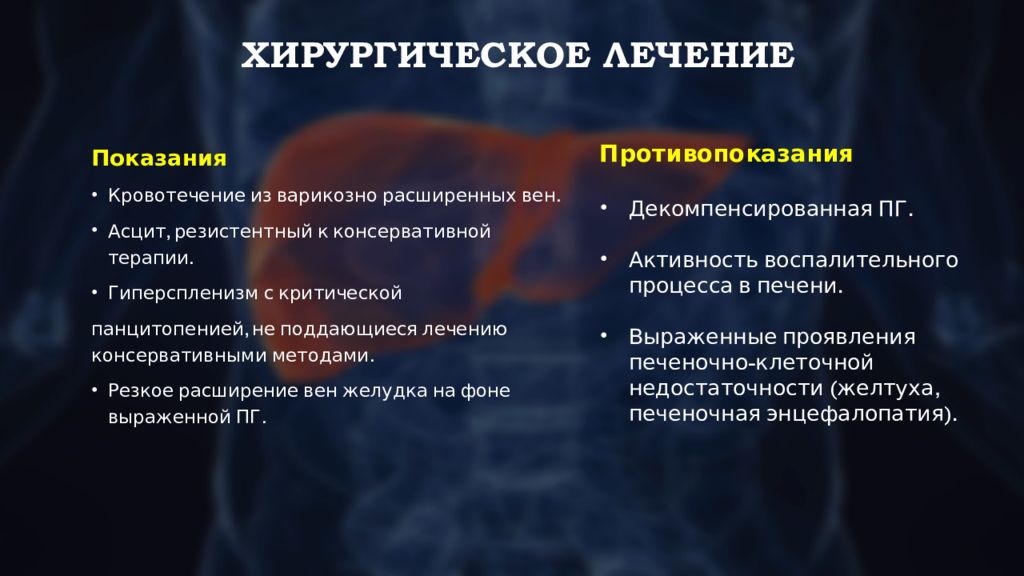 Синдром портальной гипертензии презентация хирургия