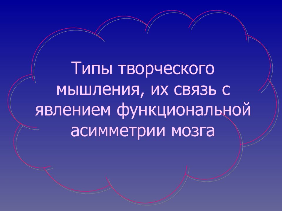 3 типа творчества. Тип мышления Александров.