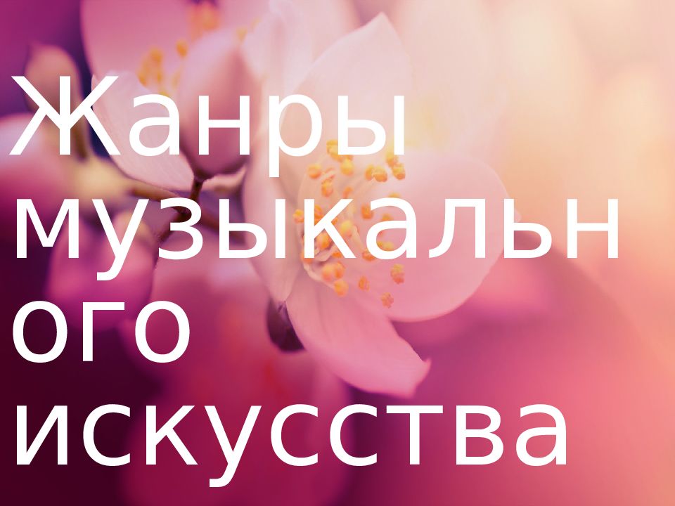 Жанры музыкального искусства