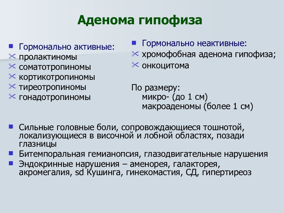 Картина микроаденомы гипофиза что это такое у женщин