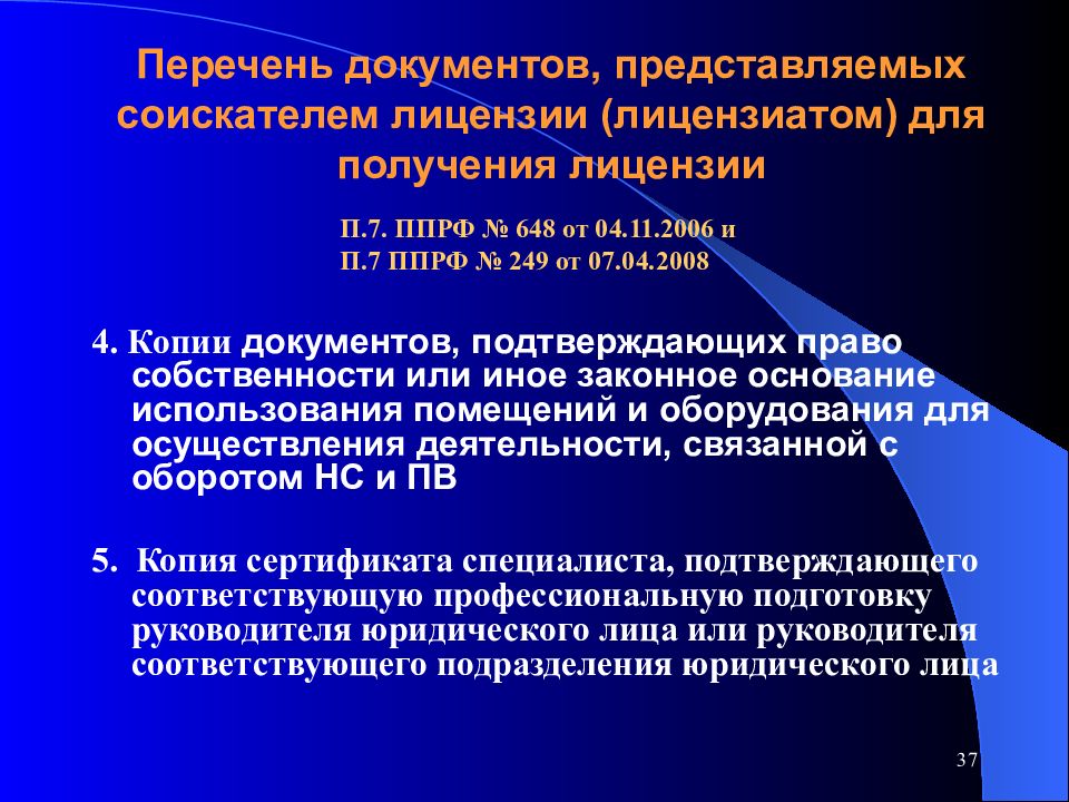 Основание использования помещения. Перечень документов, представляемых соискателем лицензии,. Документы, представляемые соискателем для получения лицензии.. Перечень файлов. По представленным документам.