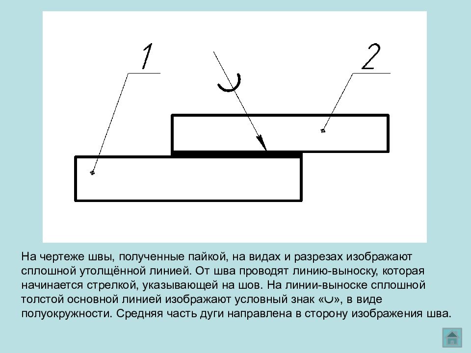 Шов на чертеже