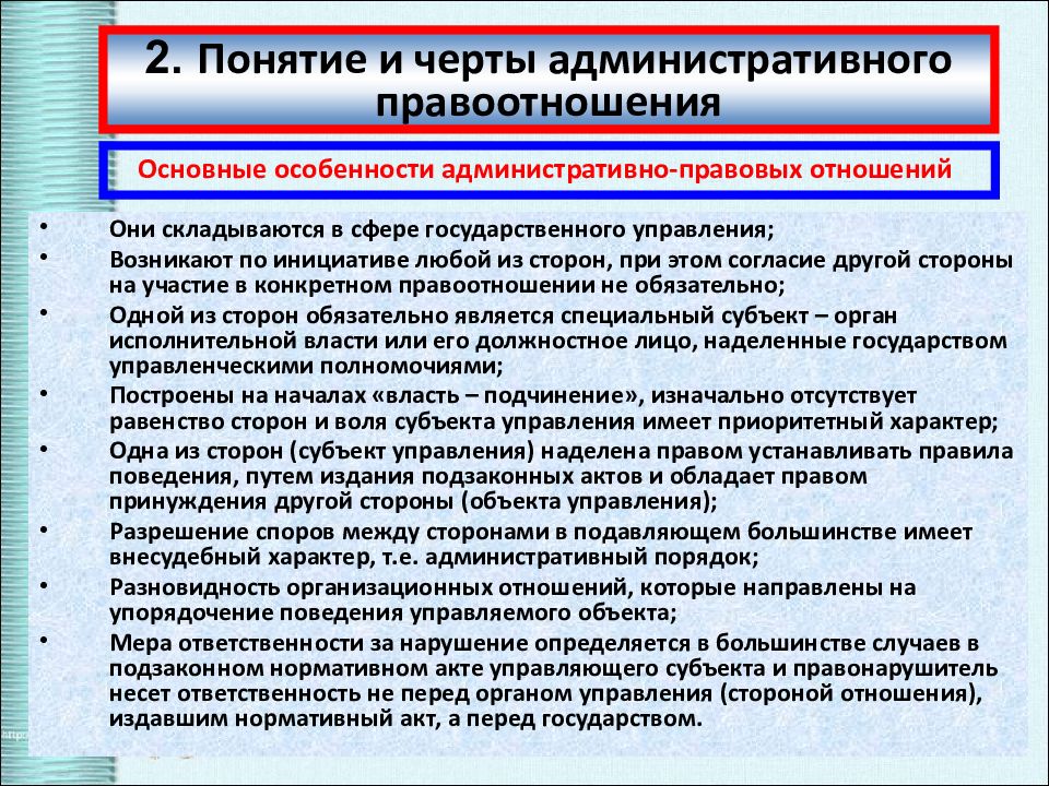 Административные правоотношения презентация 9 кл